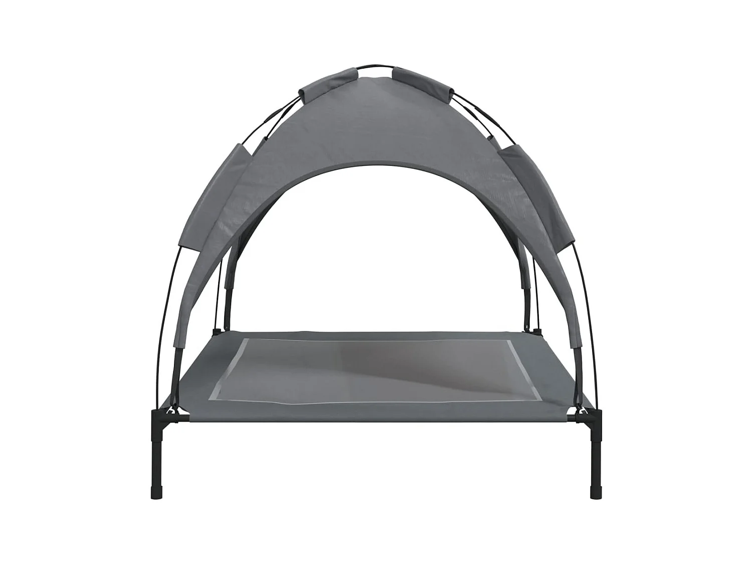 Lit pour chien avec auvent anthracite tissu Oxford et acier