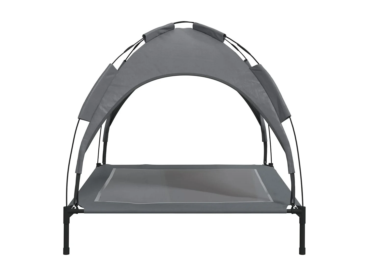 Lit pour chien avec auvent anthracite tissu Oxford et acier