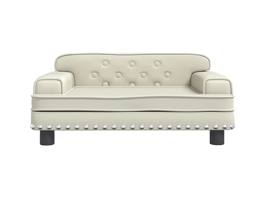 Cama para perros de cuero sintético crema 70x45x30 cm