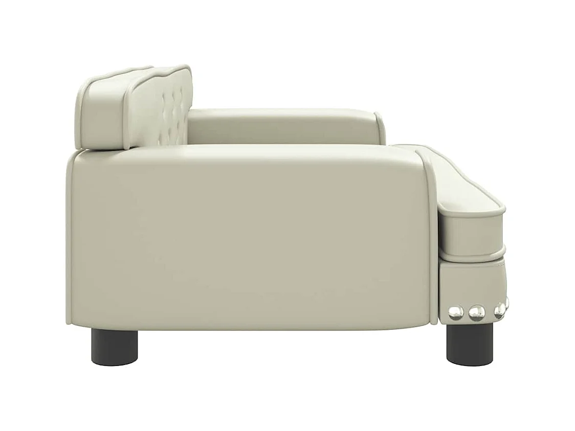 Cama para perros de cuero sintético crema 70x45x30 cm