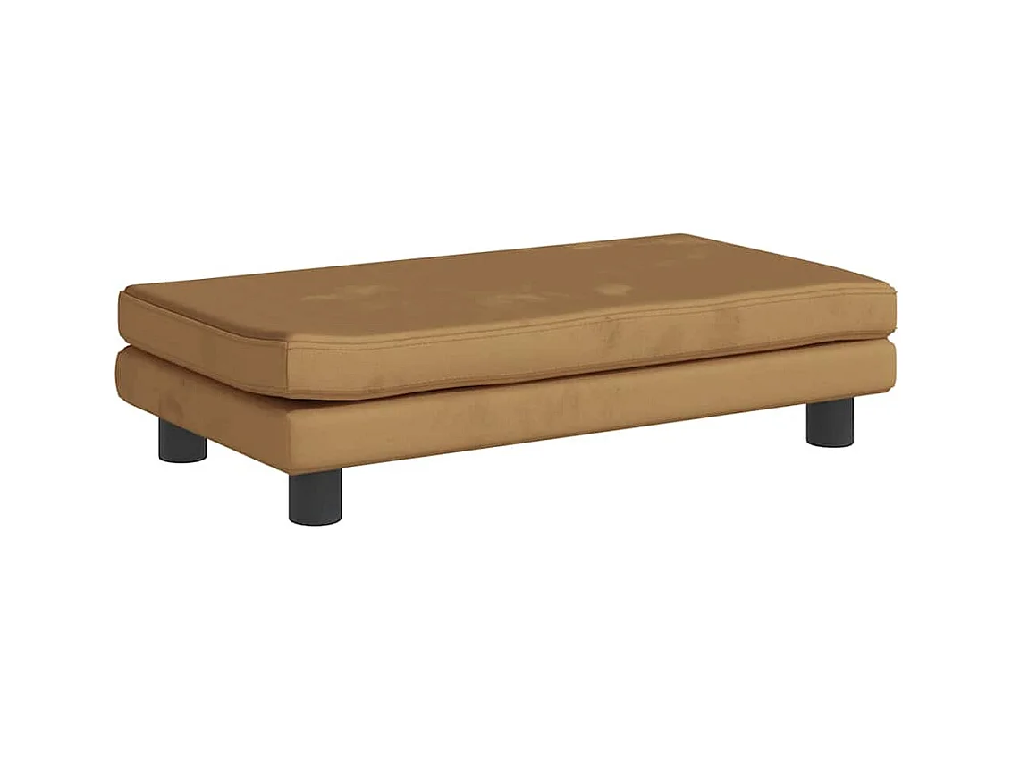 Cama para perros con extensión terciopelo marrón 100x50x30 cm