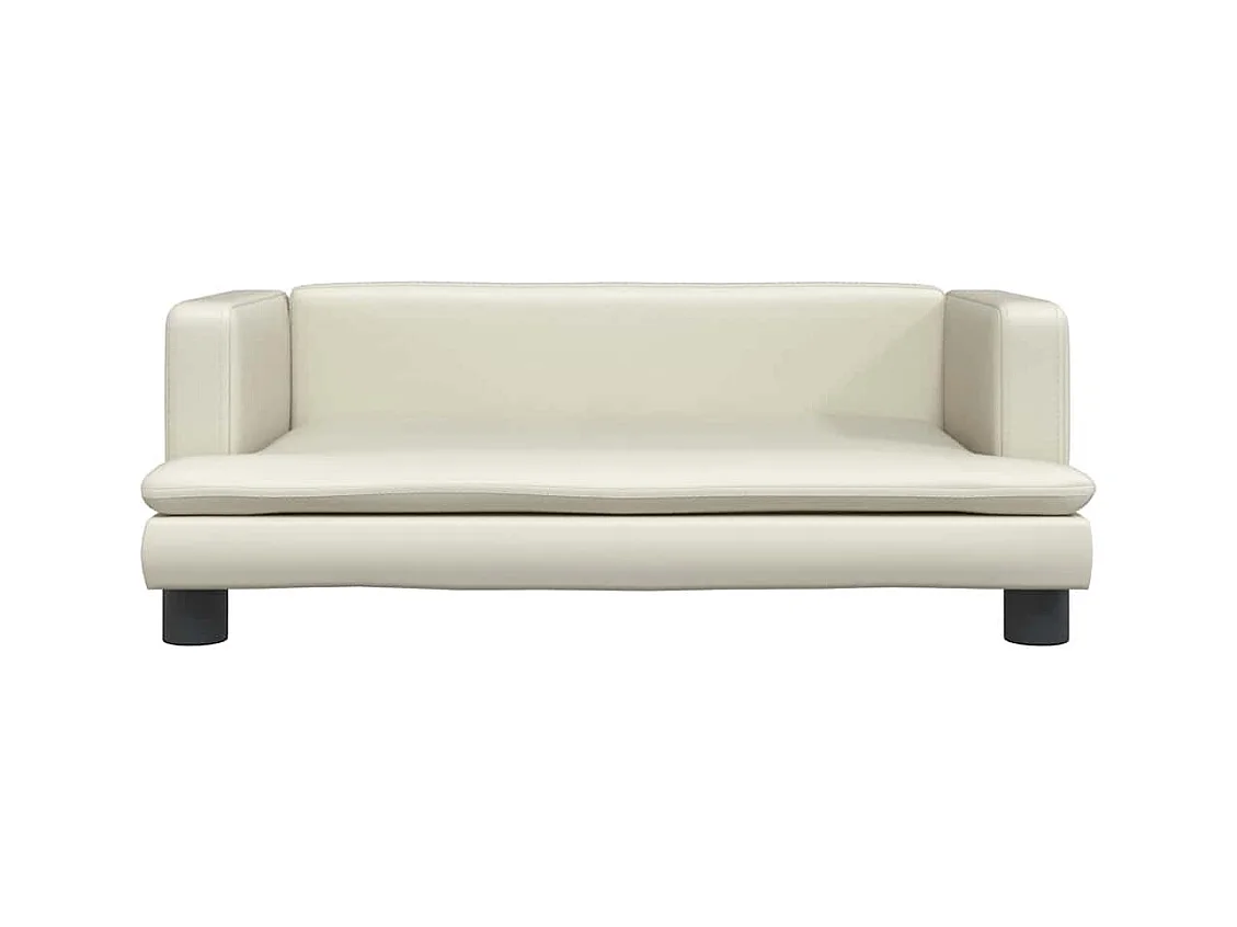 Cama para perros de cuero sintético crema 80x45x30 cm