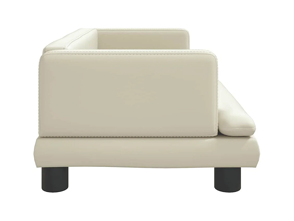 Cama para perros de cuero sintético crema 80x45x30 cm