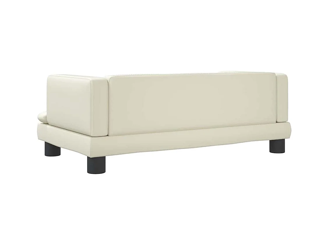Cama para perros de cuero sintético crema 80x45x30 cm