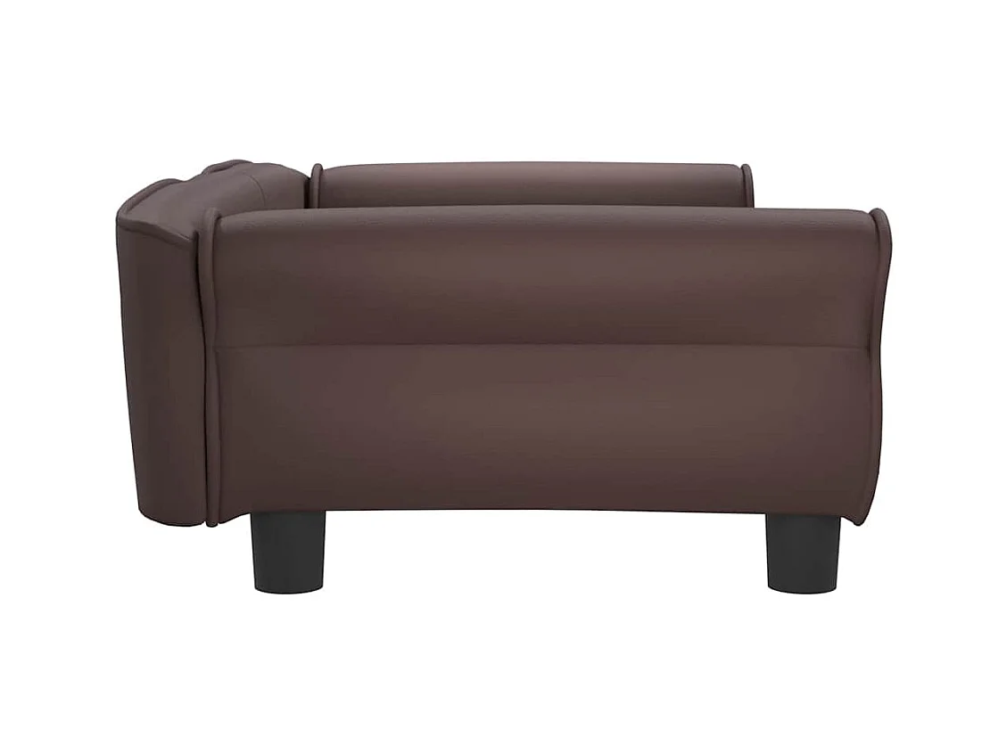 Cama para perros de cuero sintético marrón 95x55x30 cm