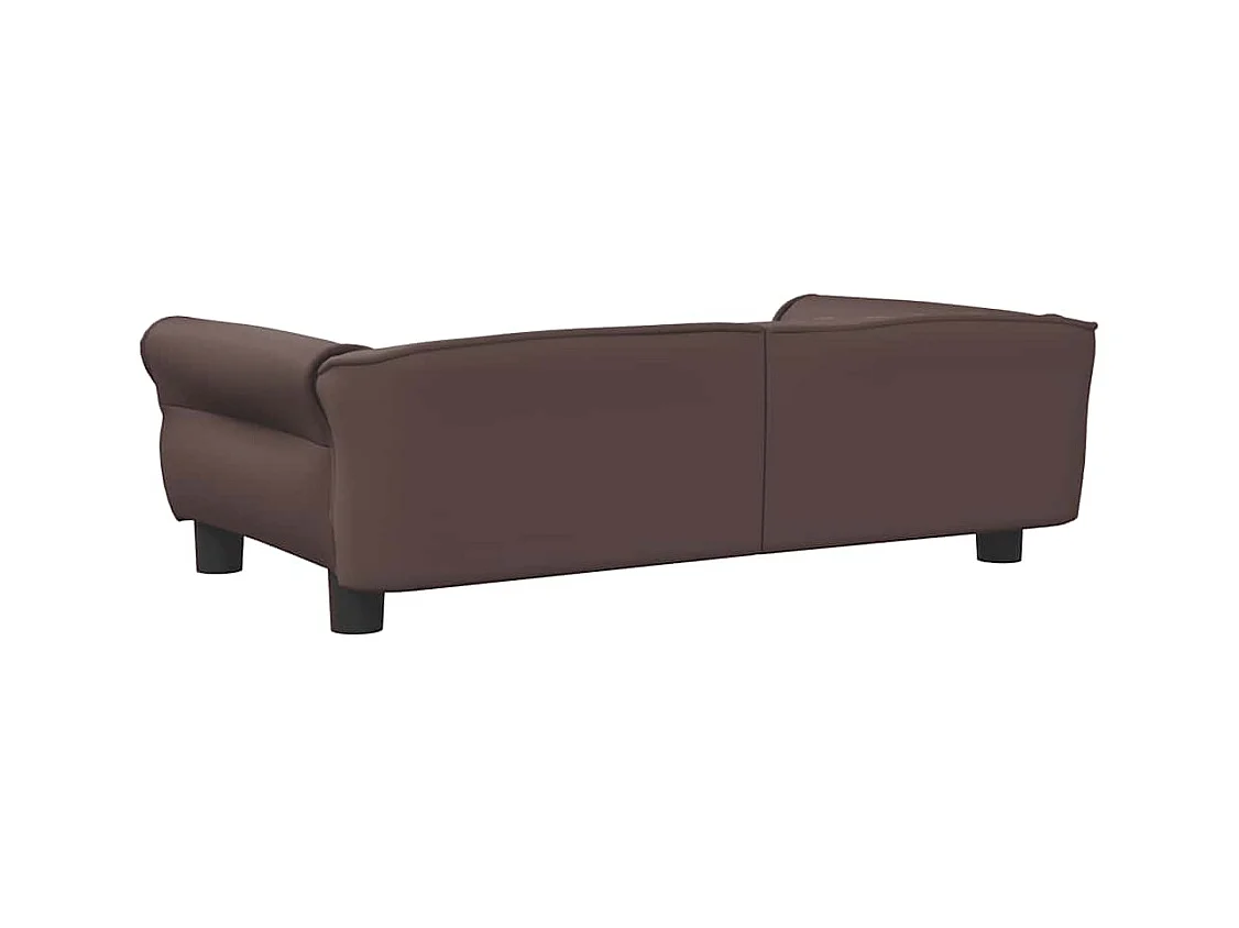Cama para perros de cuero sintético marrón 95x55x30 cm