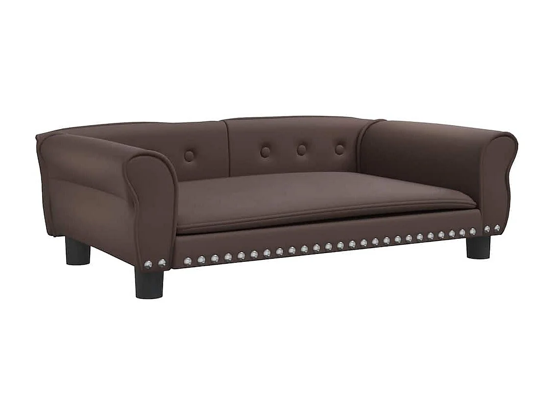 Lit pour chien marron 95x55x30 cm similicuir