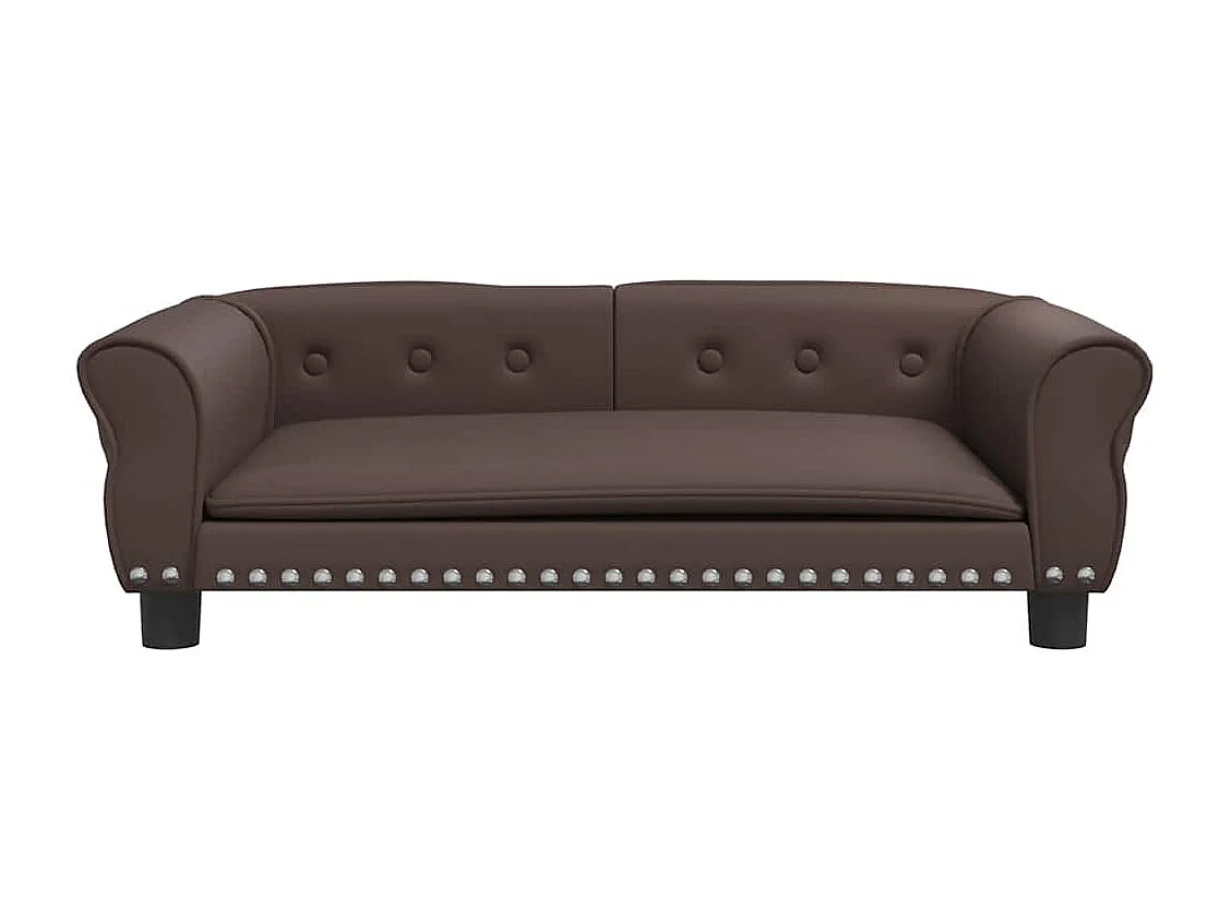 Lit pour chien marron 95x55x30 cm similicuir
