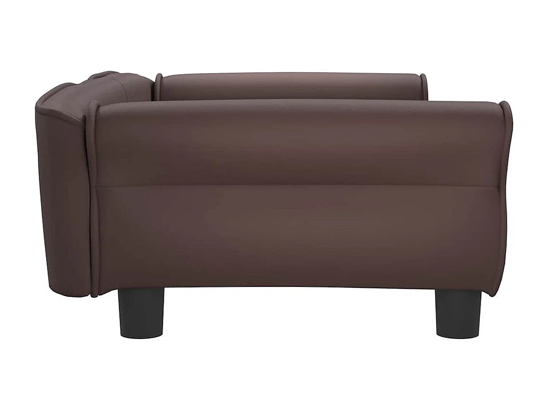 Lit pour chien marron 95x55x30 cm similicuir
