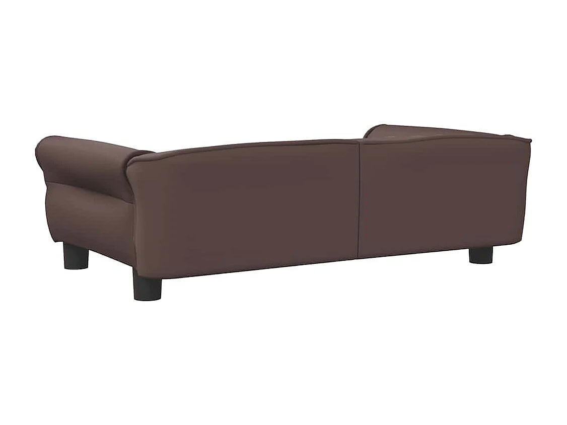 Lit pour chien marron 95x55x30 cm similicuir