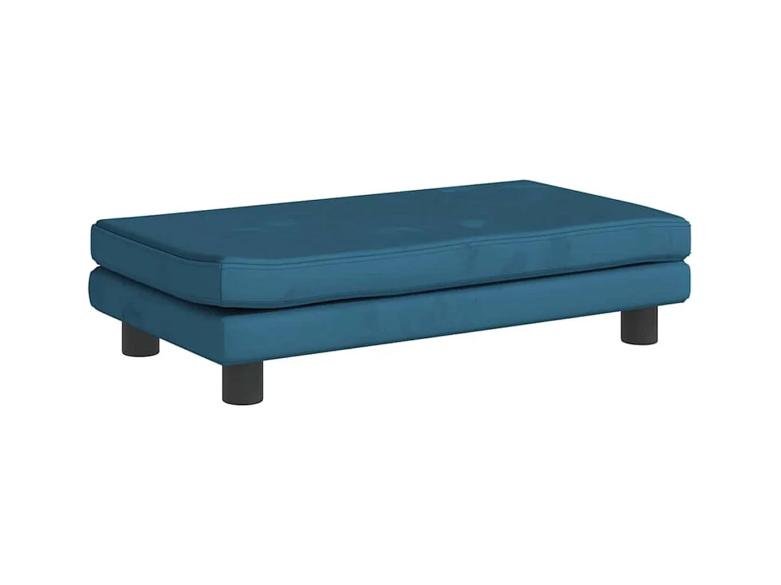 Cama para perros con extensión terciopelo azul 100x50x30 cm