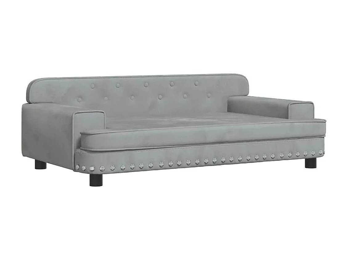 Lit pour chien gris clair 90x53x30 cm velours