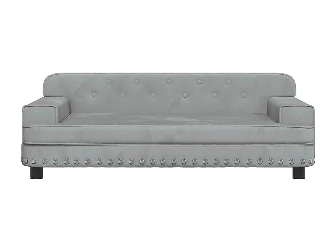 Lit pour chien gris clair 90x53x30 cm velours