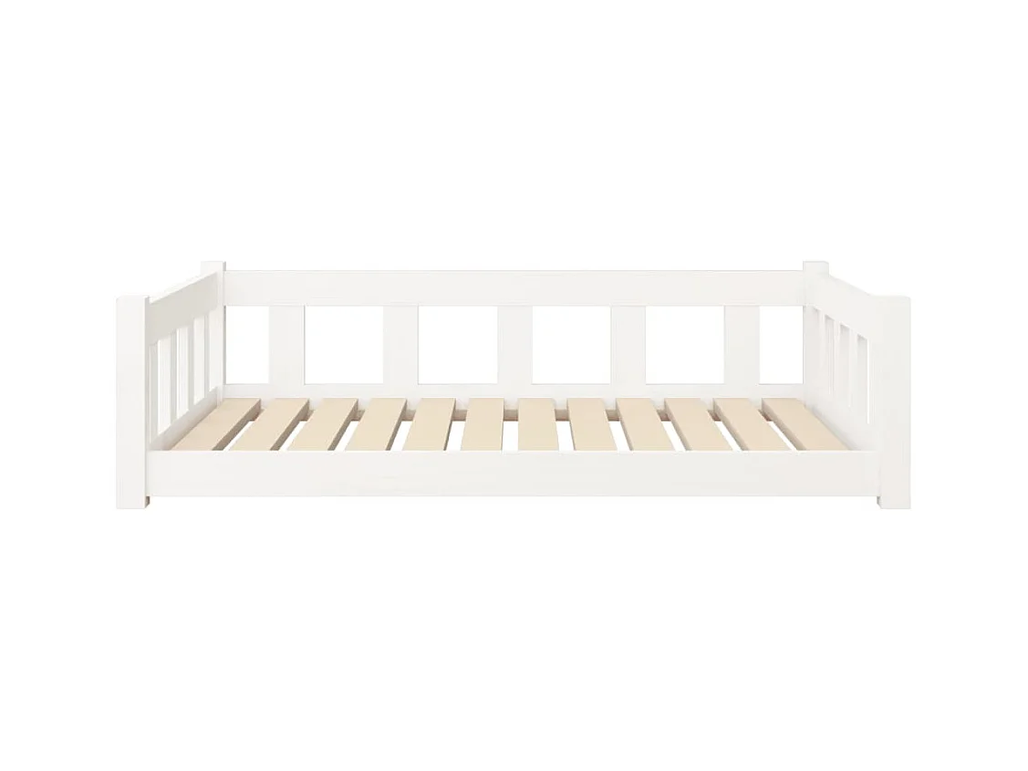 Cama para perros madera maciza de pino blanco 105,5x75,5x28 cm