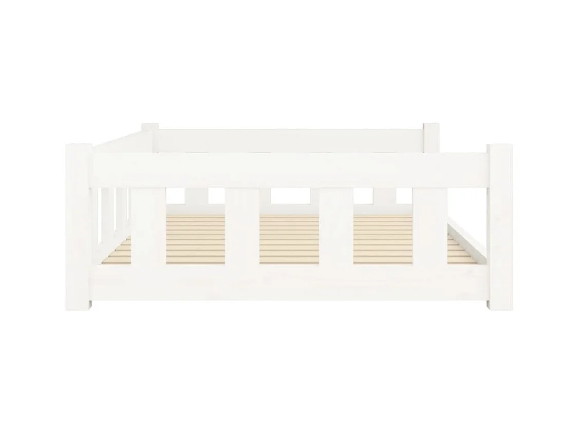 Cama para perros madera maciza de pino blanco 105,5x75,5x28 cm