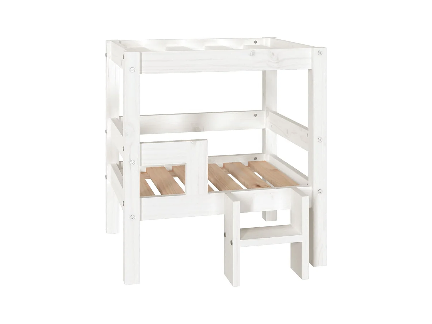 Lit pour chien Blanc 55,5x53,5x60 cm Bois de pin solide