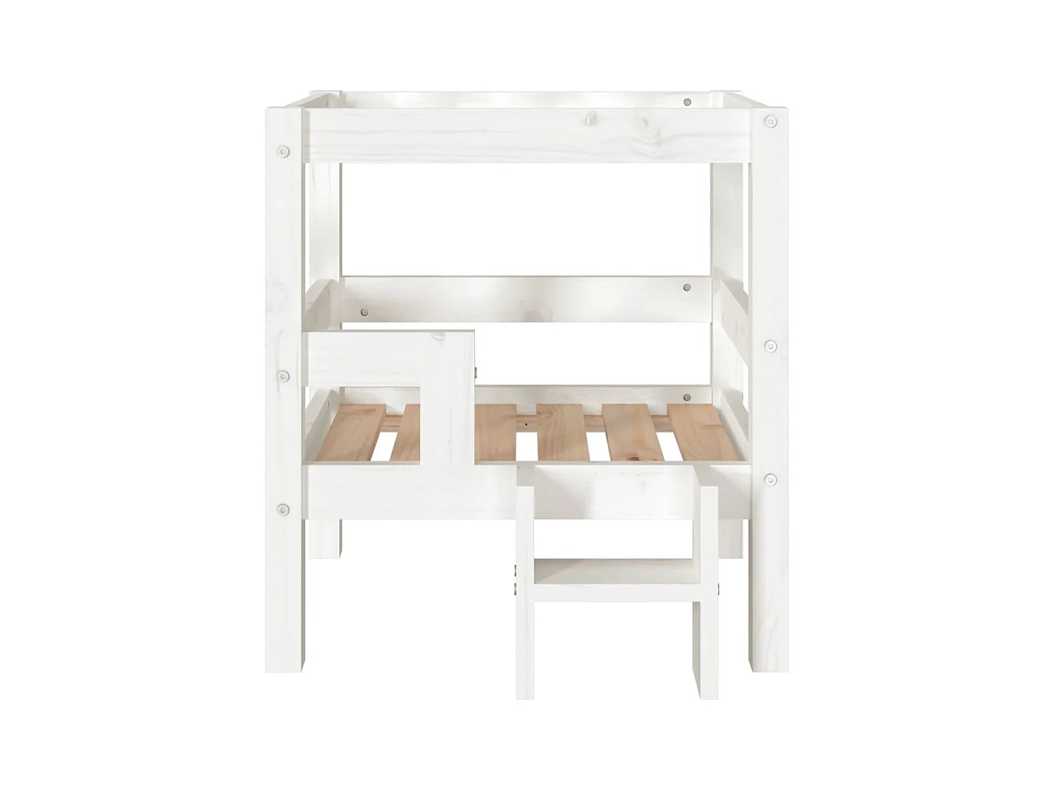 Lit pour chien Blanc 55,5x53,5x60 cm Bois de pin solide