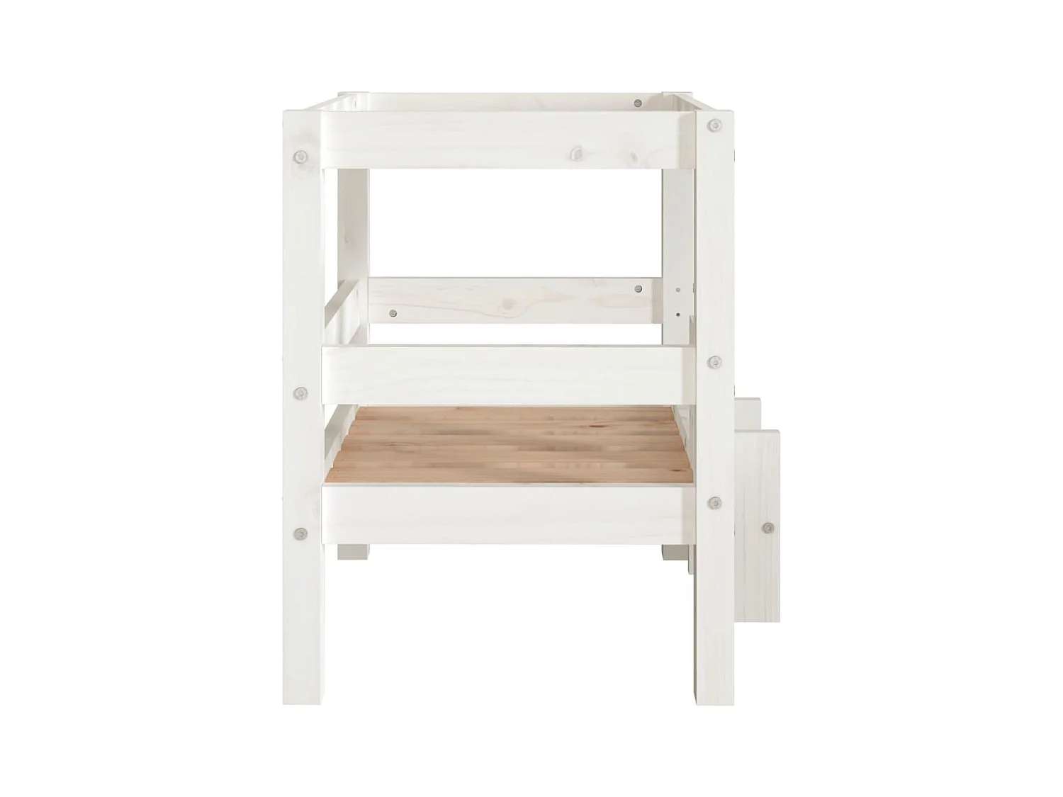 Lit pour chien Blanc 55,5x53,5x60 cm Bois de pin solide