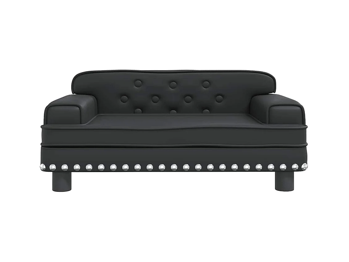 Cama para perros de cuero sintético negra 70x45x30 cm