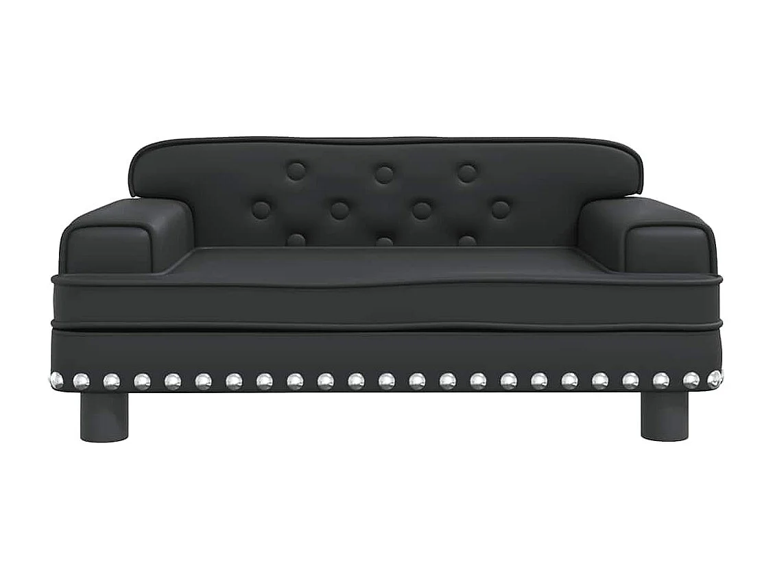 Lit pour chien noir 70x45x30 cm similicuir