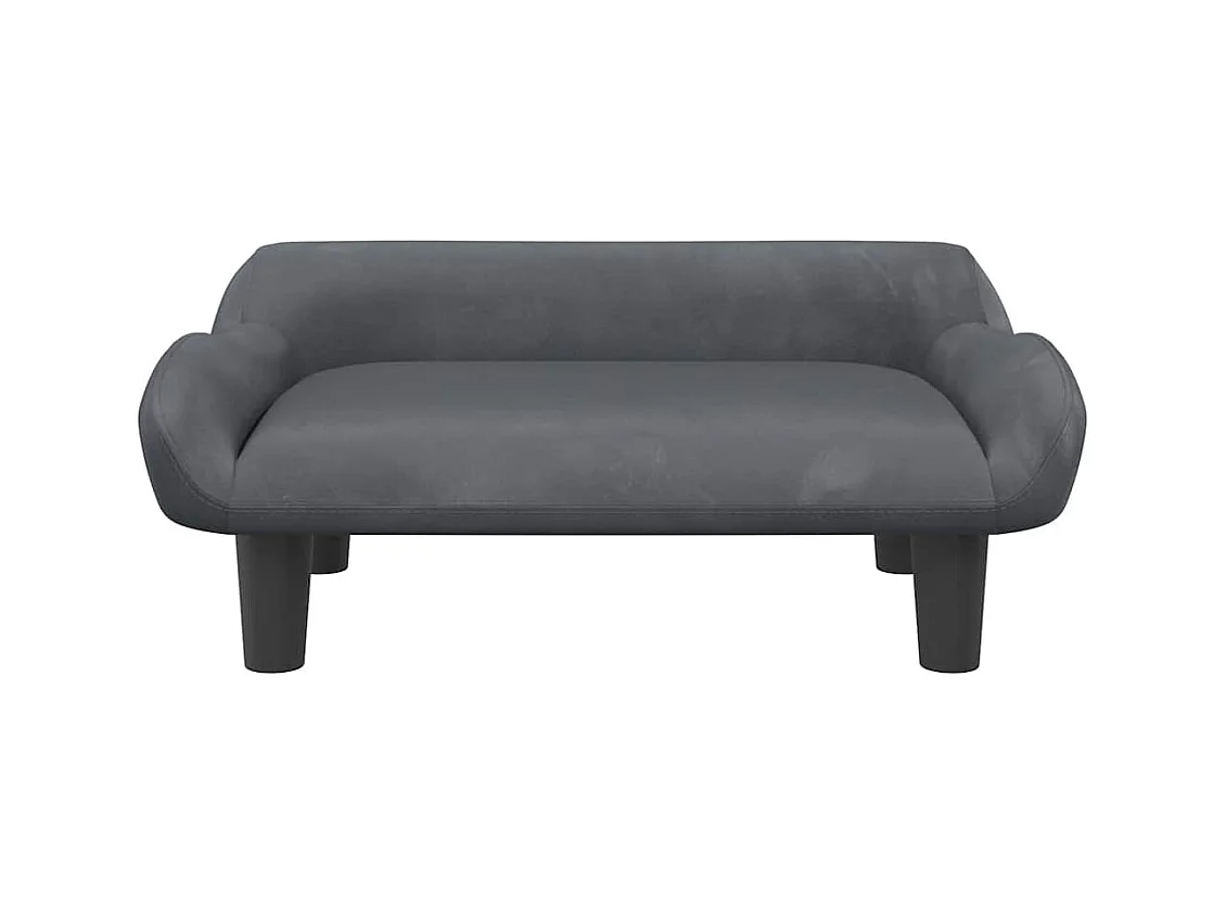Cama para perros de terciopelo gris oscuro 70x40x24 cm