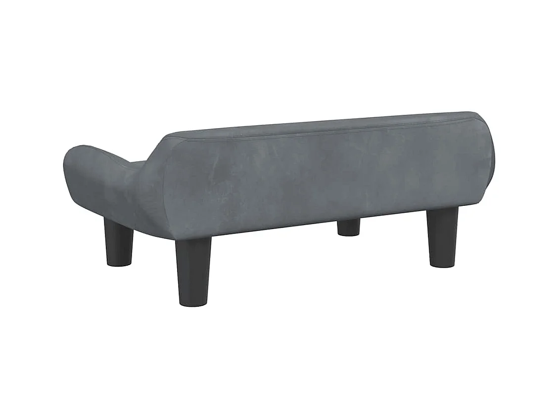 Cama para perros de terciopelo gris oscuro 70x40x24 cm