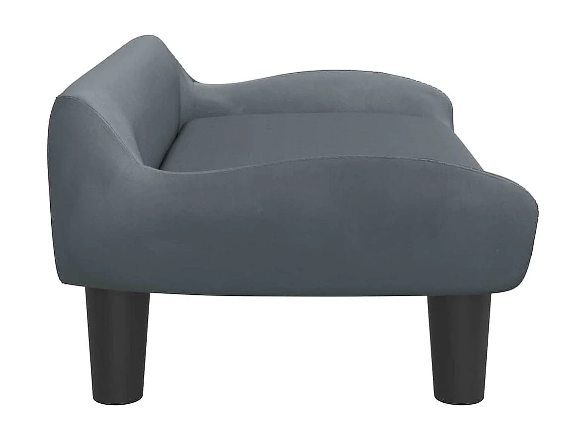 Hondenmand 70x40x24 cm fluweel donkergrijs