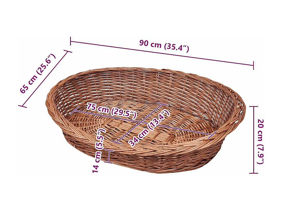 Panier/Lit pour animaux de compagnie Naturel 90 cm