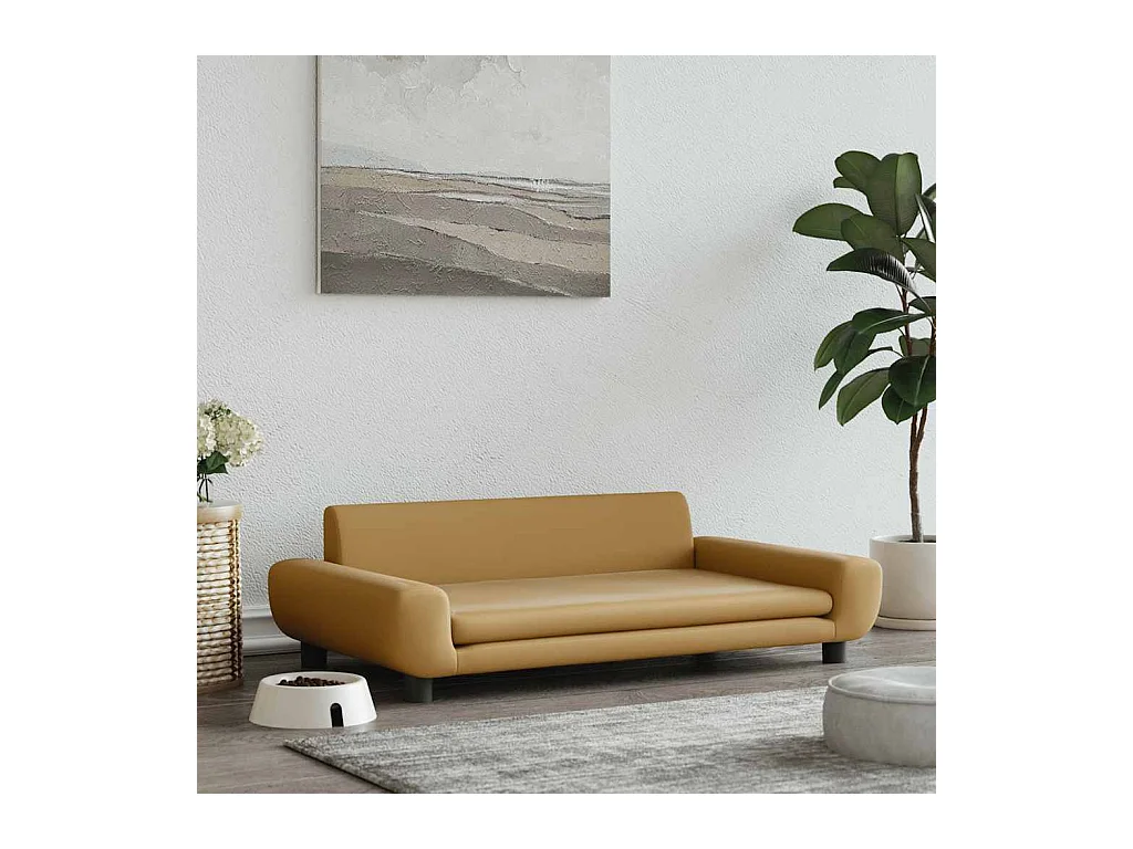 Cama para cães 100x54x33 cm veludo castanho