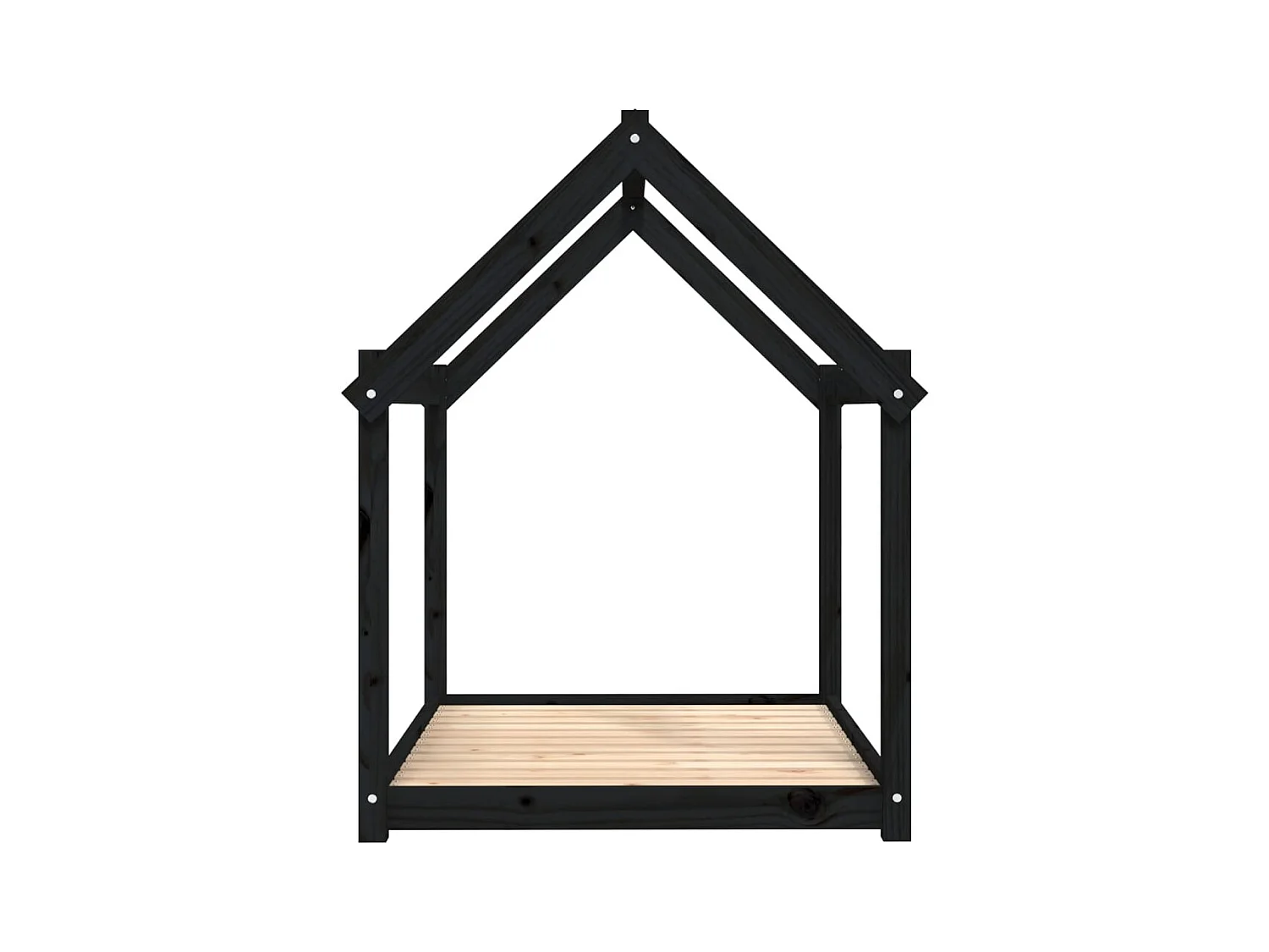 Cama para perros madera maciza de pino negro 111x80x100 cm