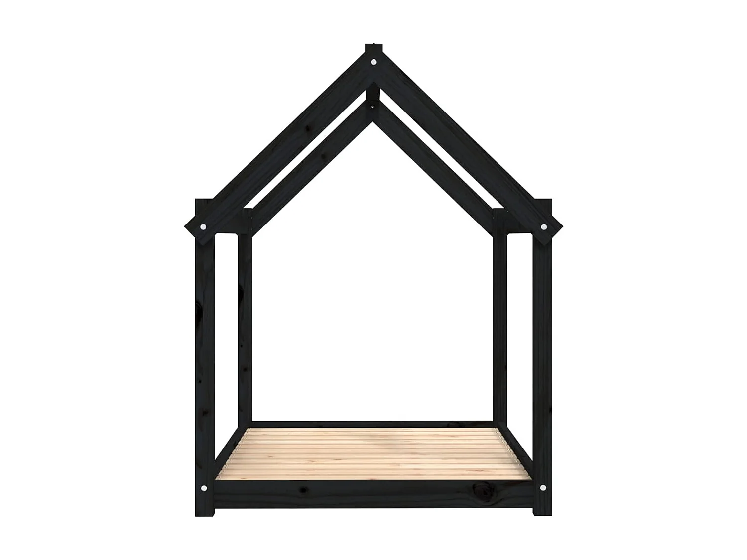 Lit pour chien Noir 111x80x100 cm Bois de pin solide