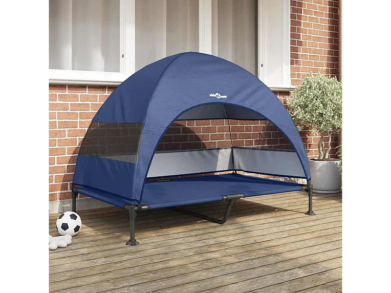 Lit surélevé pour chien Bleu marine 127 x 81 x 108 cm
