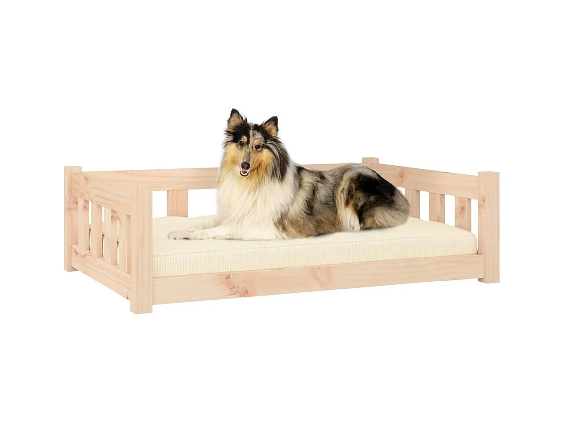 Cama para perros madera maciza de pino 95,5x65,5x28 cm