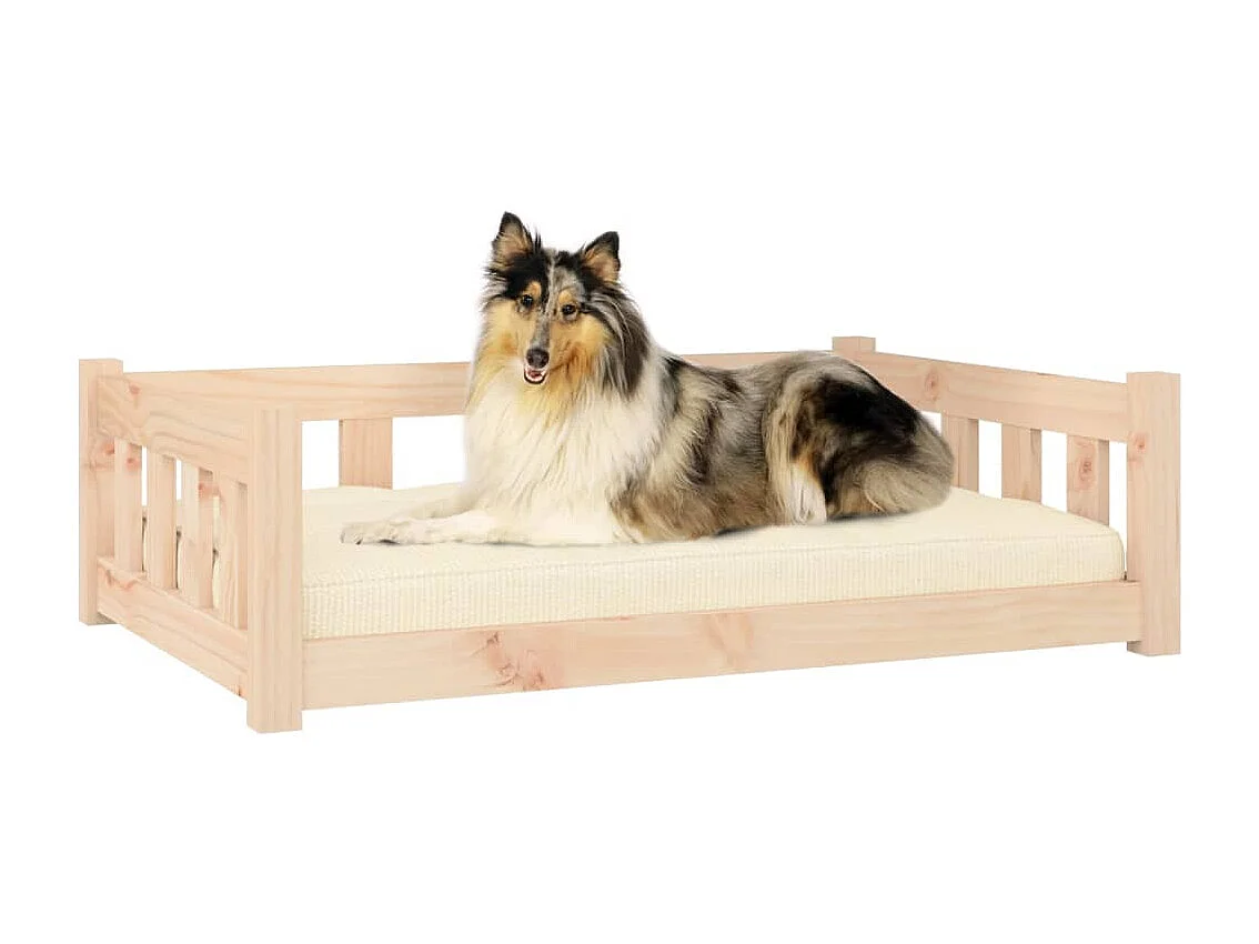 Lit pour chien 95,5x65,5x28 cm bois de pin solide