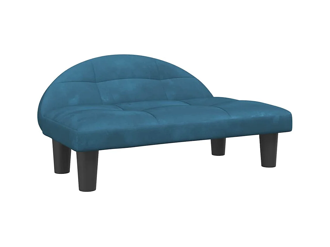 Cama para perros de terciopelo azul 70x52x30 cm