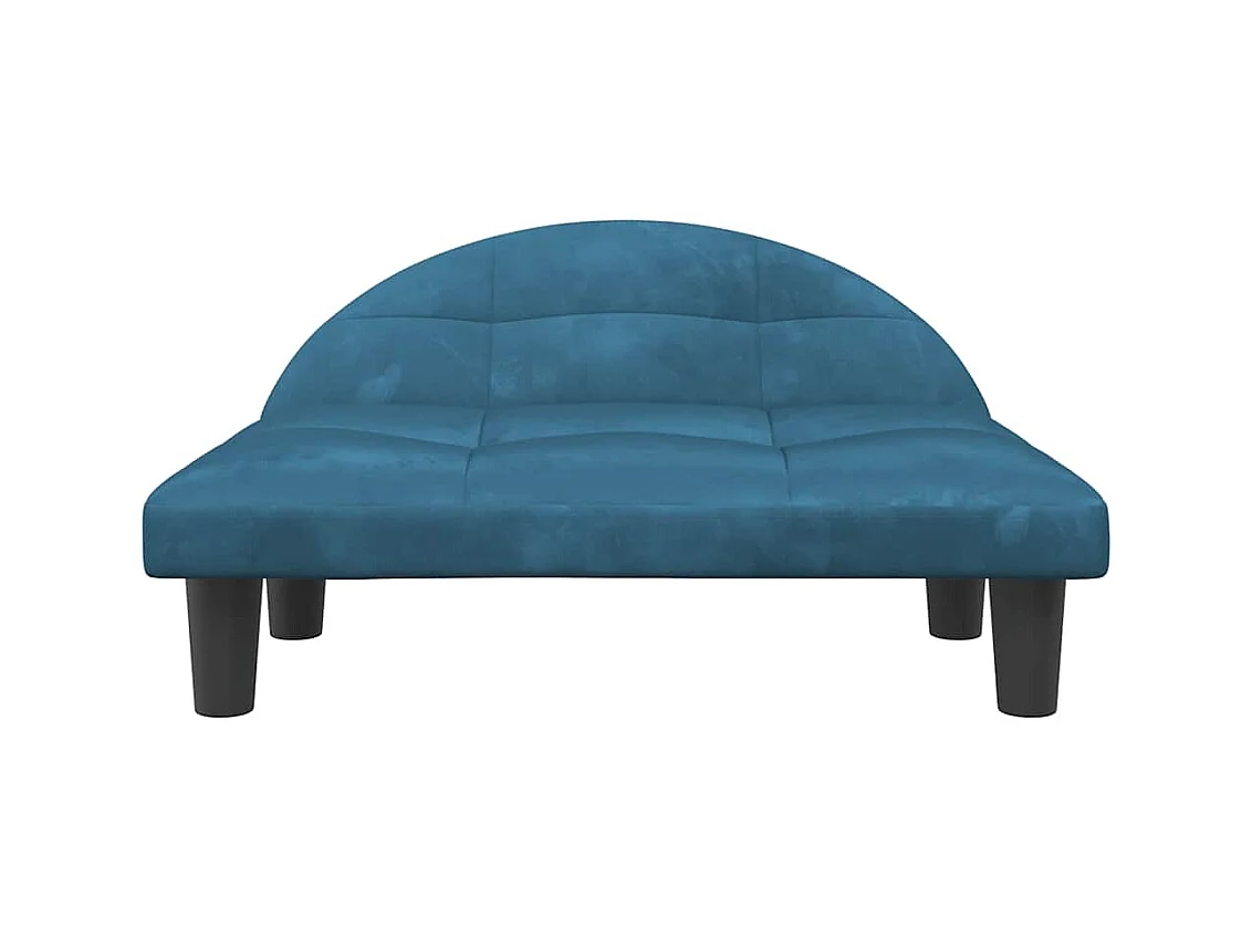 Cama para perros de terciopelo azul 70x52x30 cm