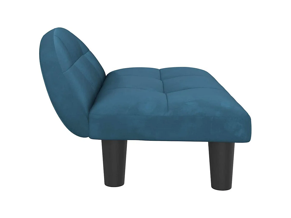 Cama para perros de terciopelo azul 70x52x30 cm