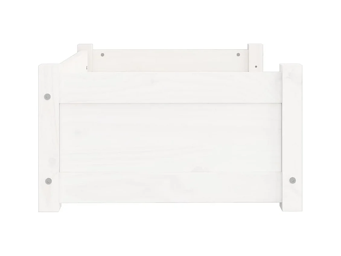 Cama para perros blanca 65,5x50,5x28 cm madera maciza de pino