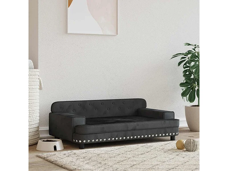 Cama para cães 90x53x30 cm veludo preto