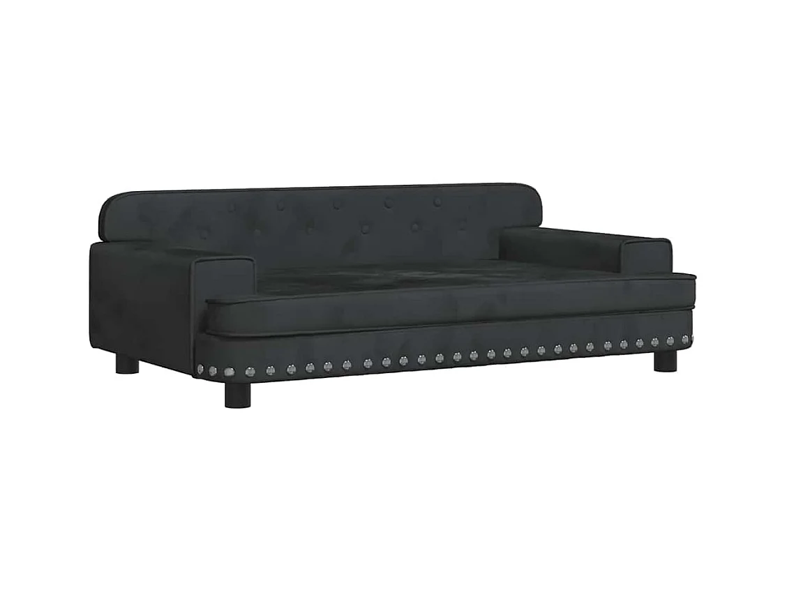 Cama para cães 90x53x30 cm veludo preto