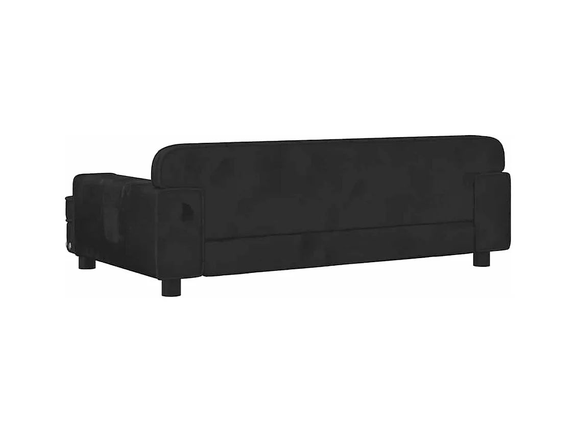 Cama para cães 90x53x30 cm veludo preto