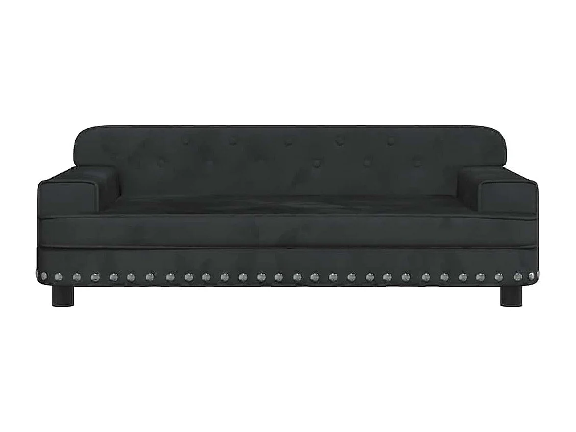 Lit pour chien noir 90x53x30 cm velours