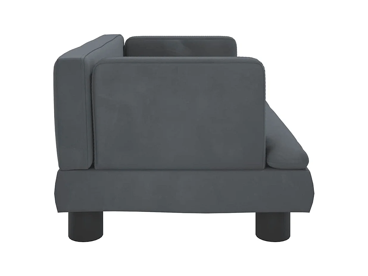 Cama para perros de terciopelo gris oscuro 60x40x30 cm