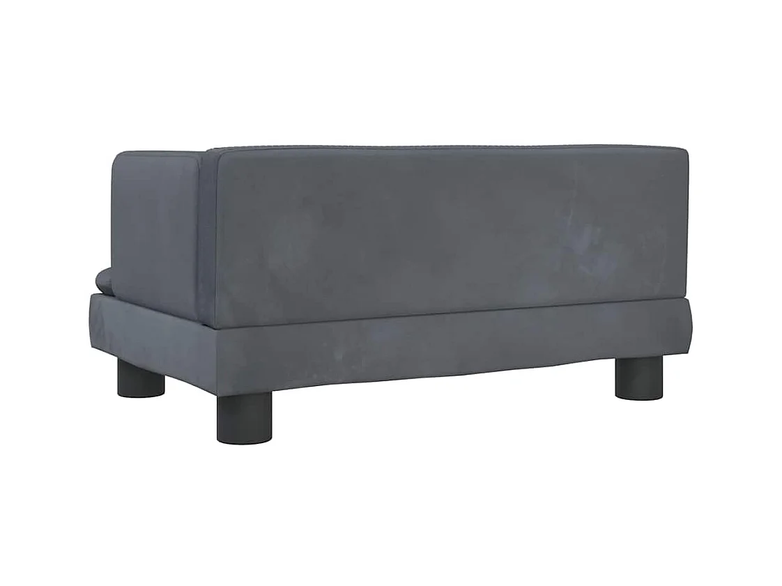 Cama para perros de terciopelo gris oscuro 60x40x30 cm
