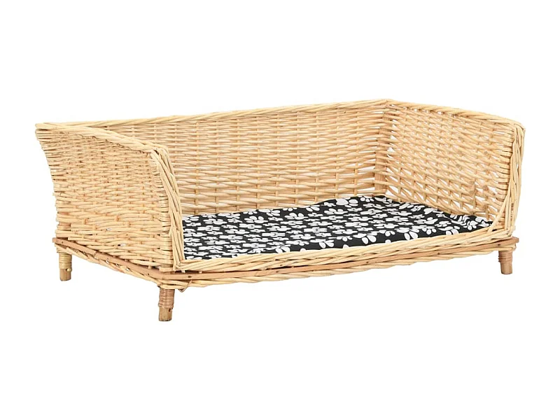 Panier pour chiens avec coussin 90x54x35 cm Saule naturel