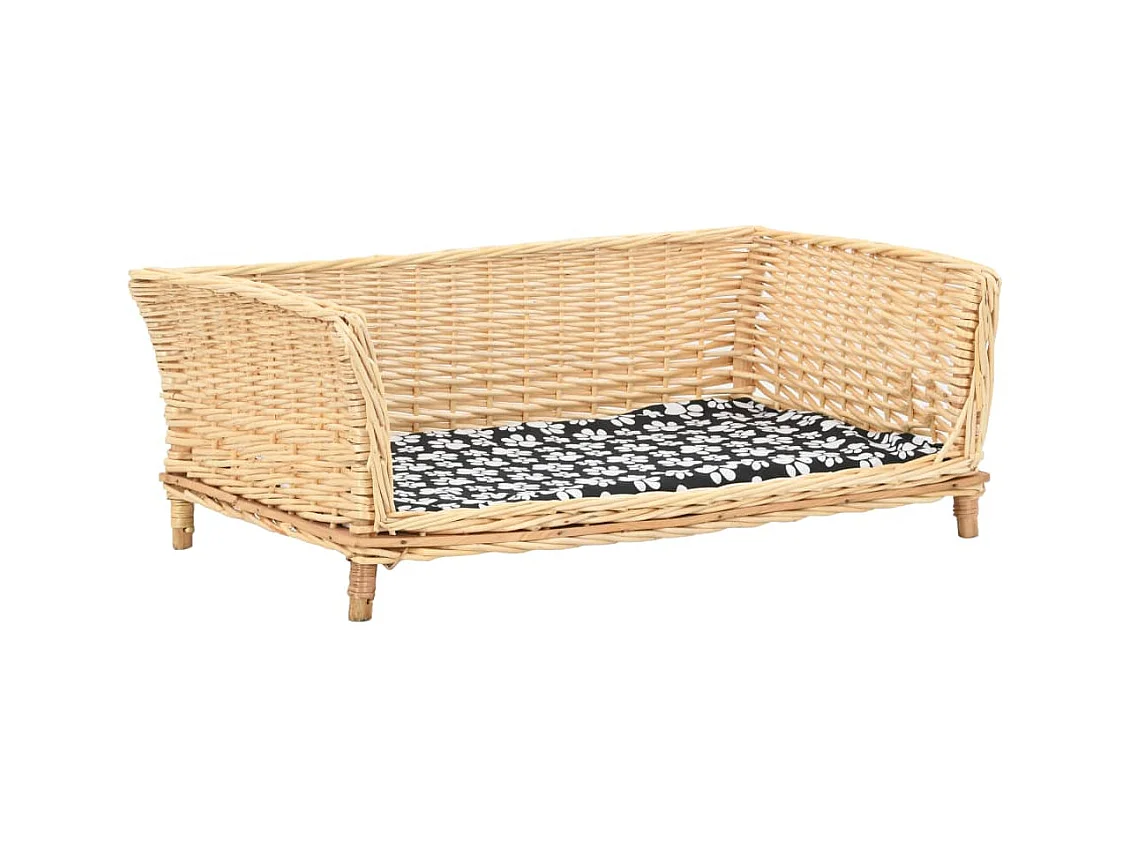 Panier pour chiens avec coussin 90x54x35 cm Saule naturel