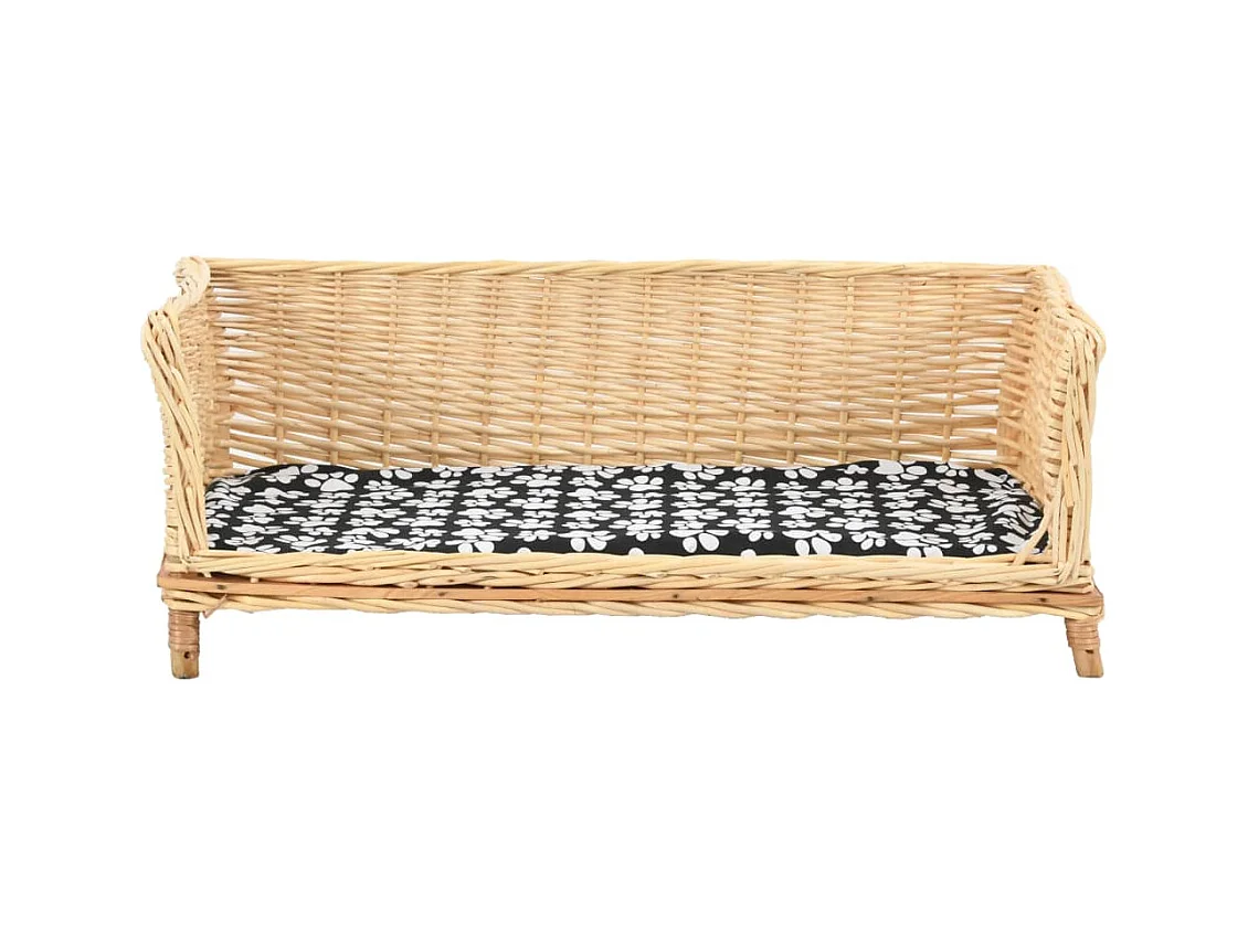 Panier pour chiens avec coussin 90x54x35 cm Saule naturel