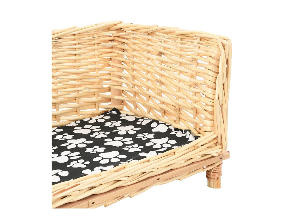 Panier pour chiens avec coussin 90x54x35 cm Saule naturel
