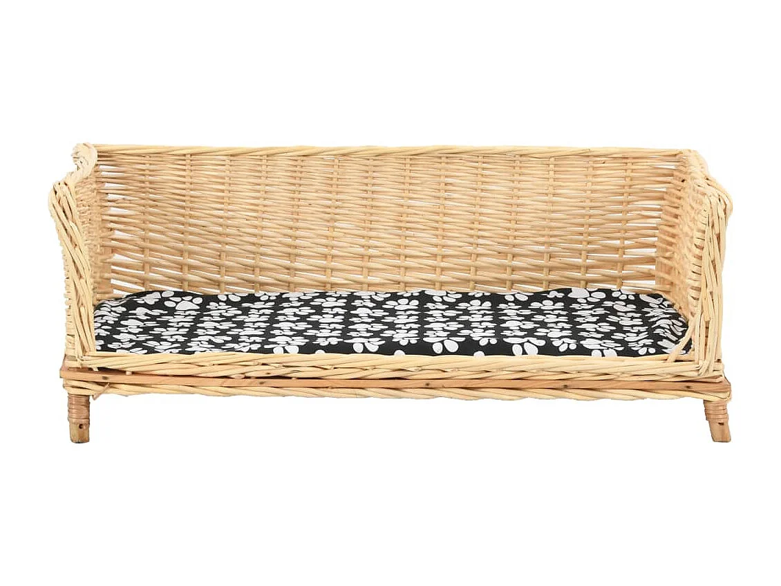 Panier pour chiens avec coussin 90x54x35 cm Saule naturel