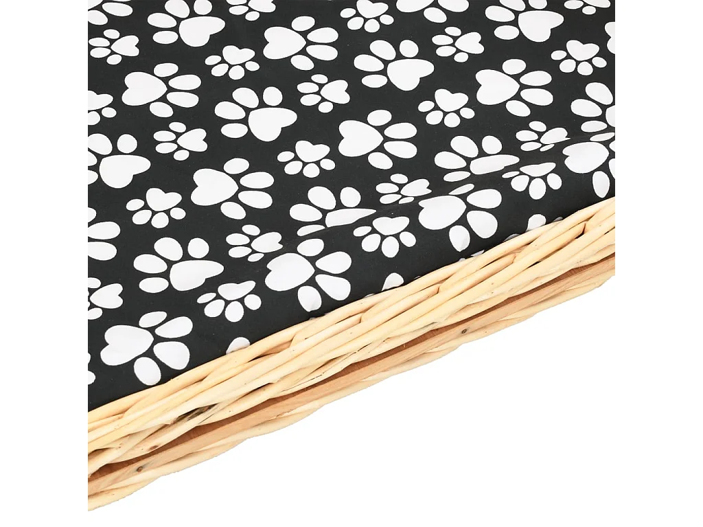 Panier pour chiens avec coussin 90x54x35 cm Saule naturel